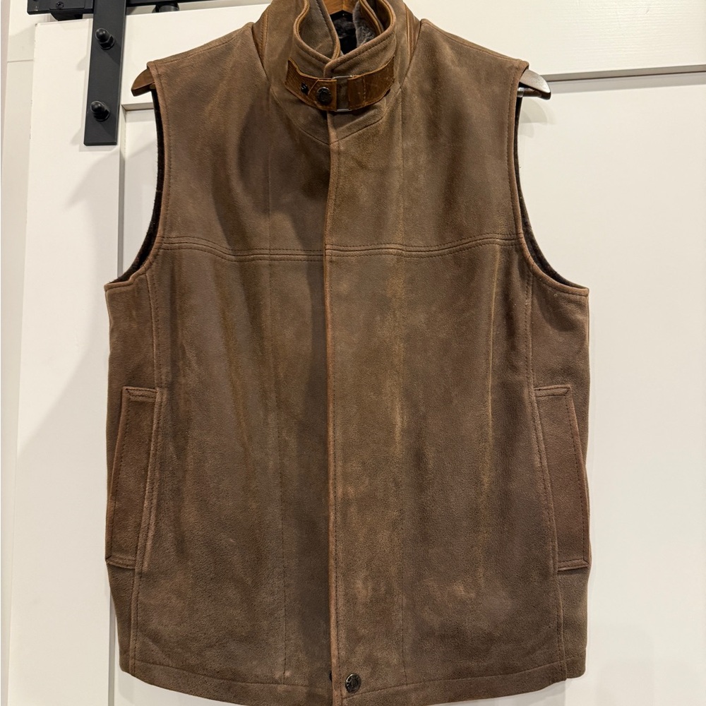 Men's Lone Pine Brown Suede Vest